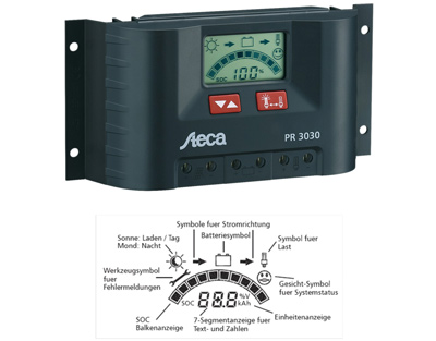 Laderegler LCD Steca 10A 12/24V