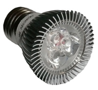 LED Spotlight mit Dekorippen aus Aluminium 3x1 Watt 12 Volt DC E27