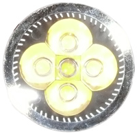 LED Spotlight 5x1 Watt Leistung 12 Volt DC Gleichspannung E27 Schraubfassung Draufsicht