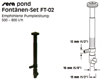 Sera Pond Fontnen Sets fr PP und MP Teichpumpen