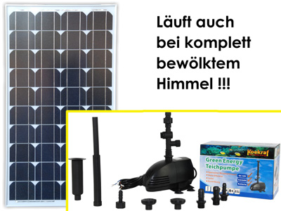 Solarteichpumpen Power Sets fr voll bewlkten Himmel